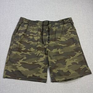 Municipal Camouflage Gym Shorts Mens 2XL Green Athletic Drawstring Performance